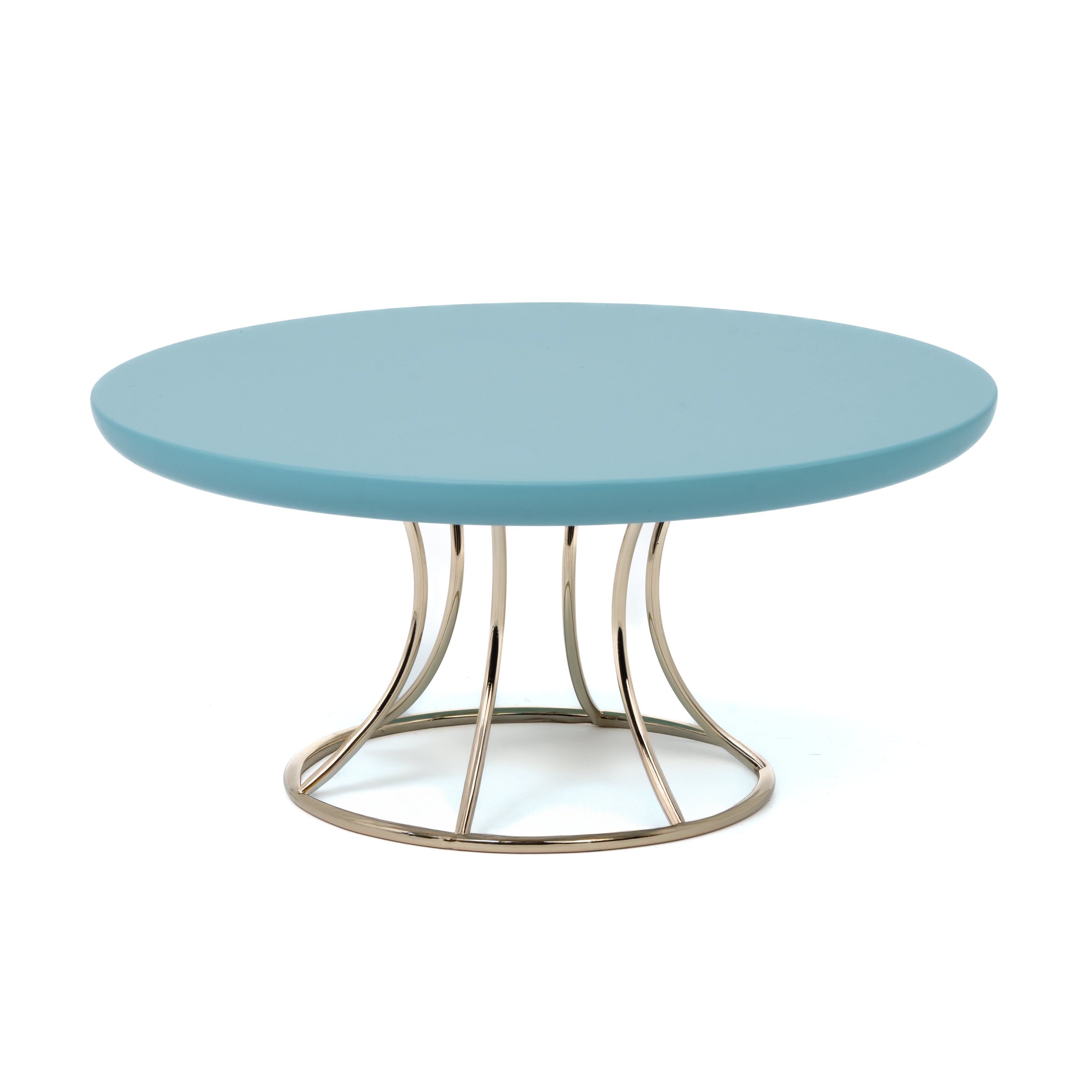 Alzata in Legno Color Polvere con struttura color oro