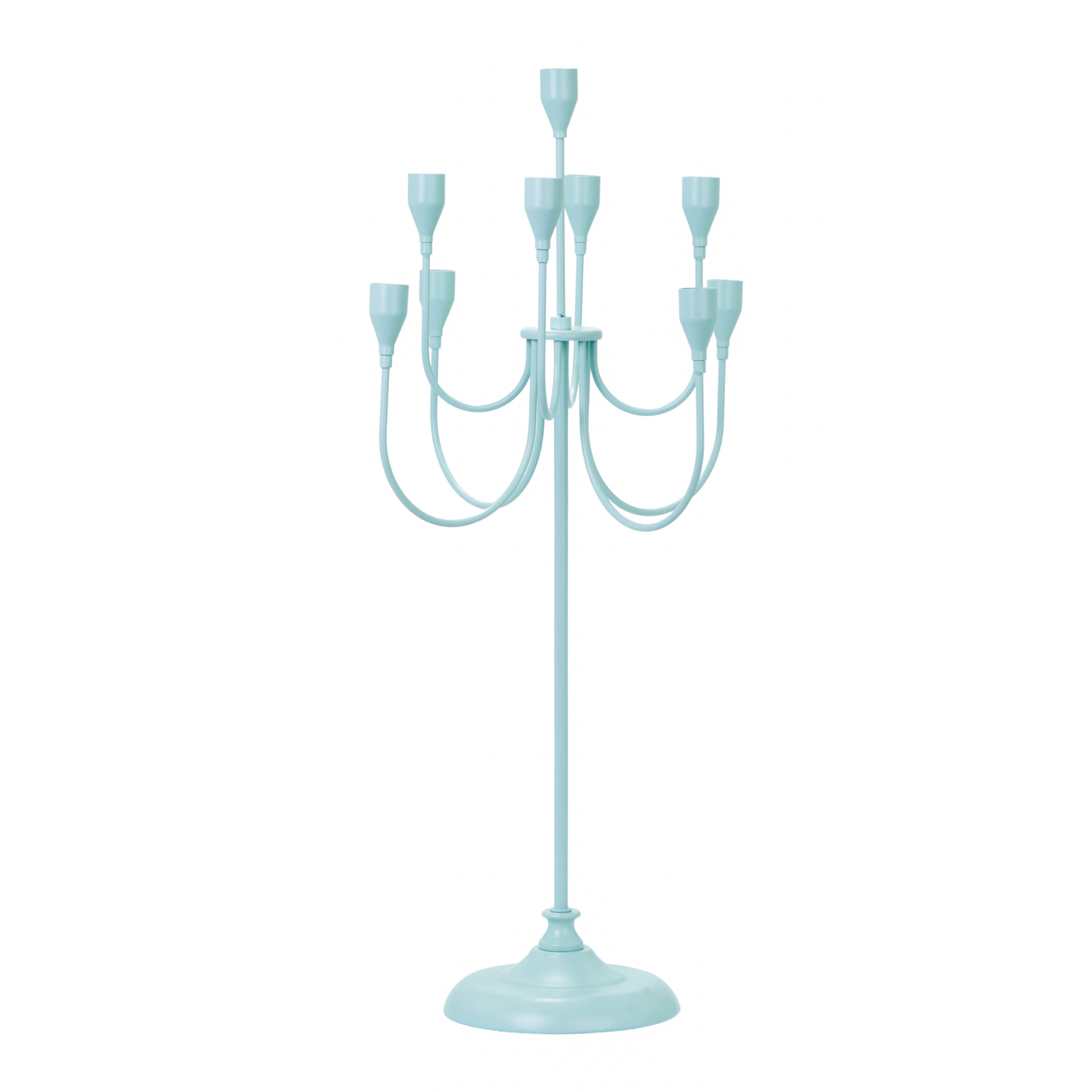 Candelabro a 9 bracci color verde tiffany