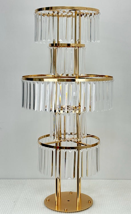 Struttura Diamond in metallo color oro, 5 livelli, H.138cm