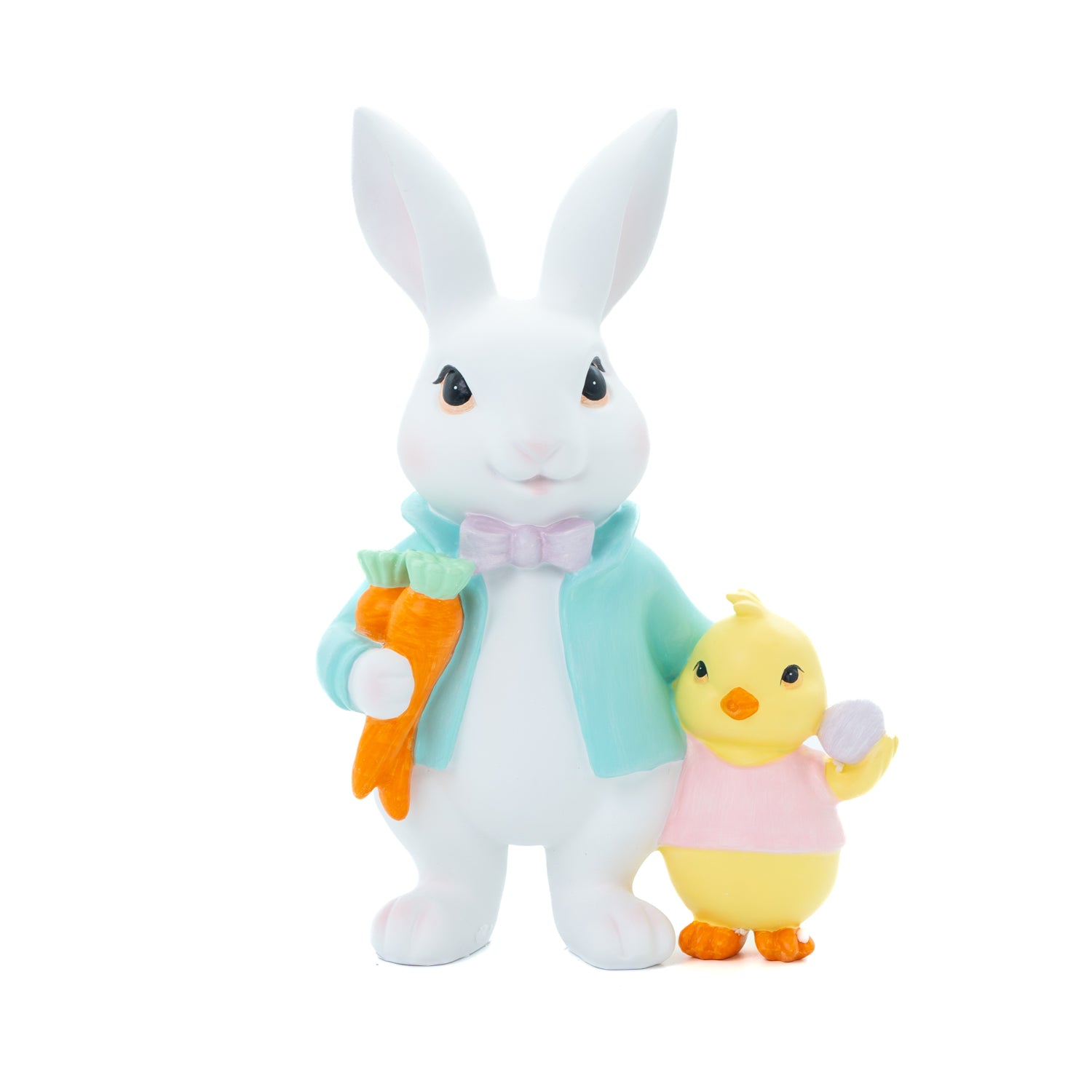 Coppia Conigli con pulcino da 20cm, decorazione per pasqua, idea regalo