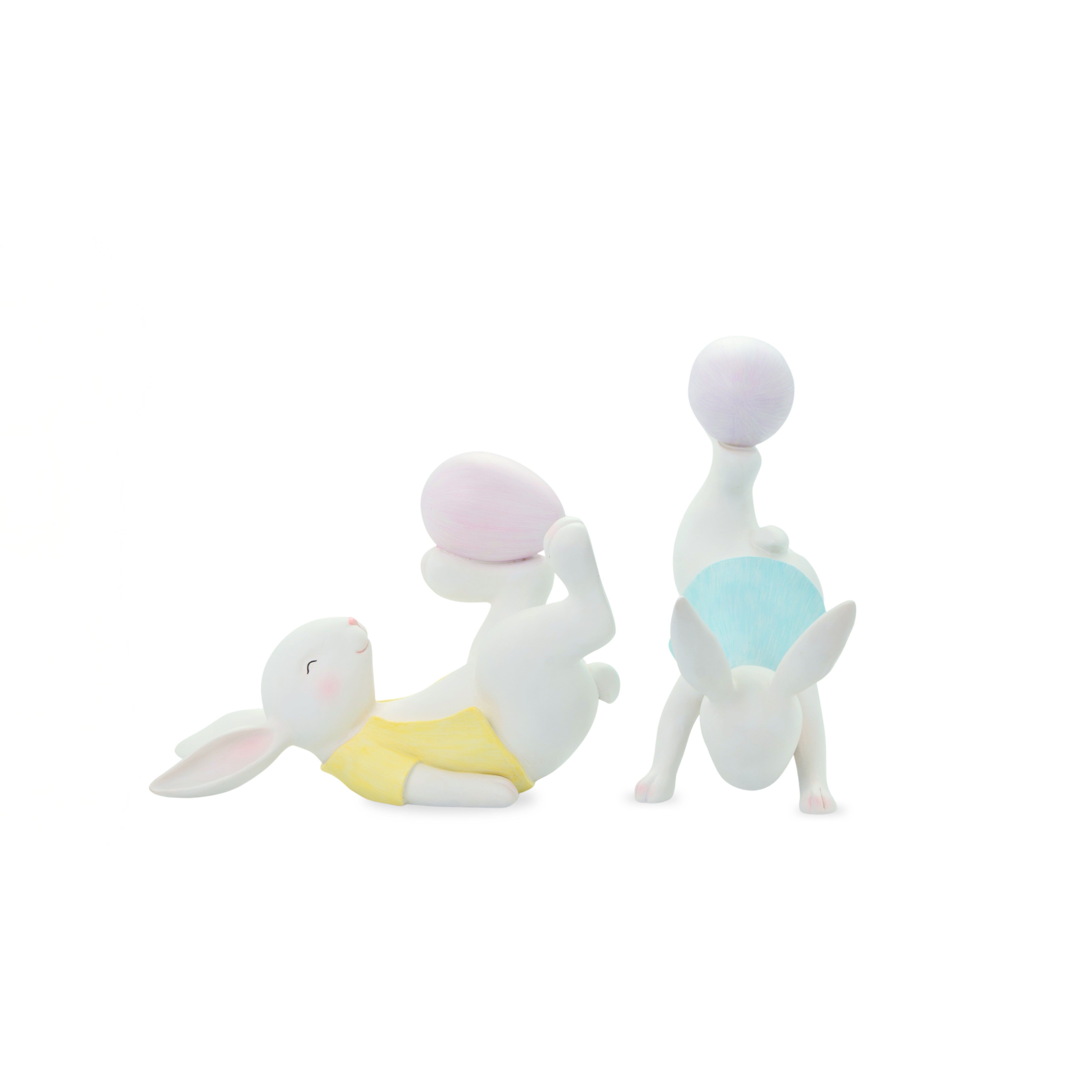 Coppia Conigli che giocano da 31cm, decorazione per pasqua, idea regalo