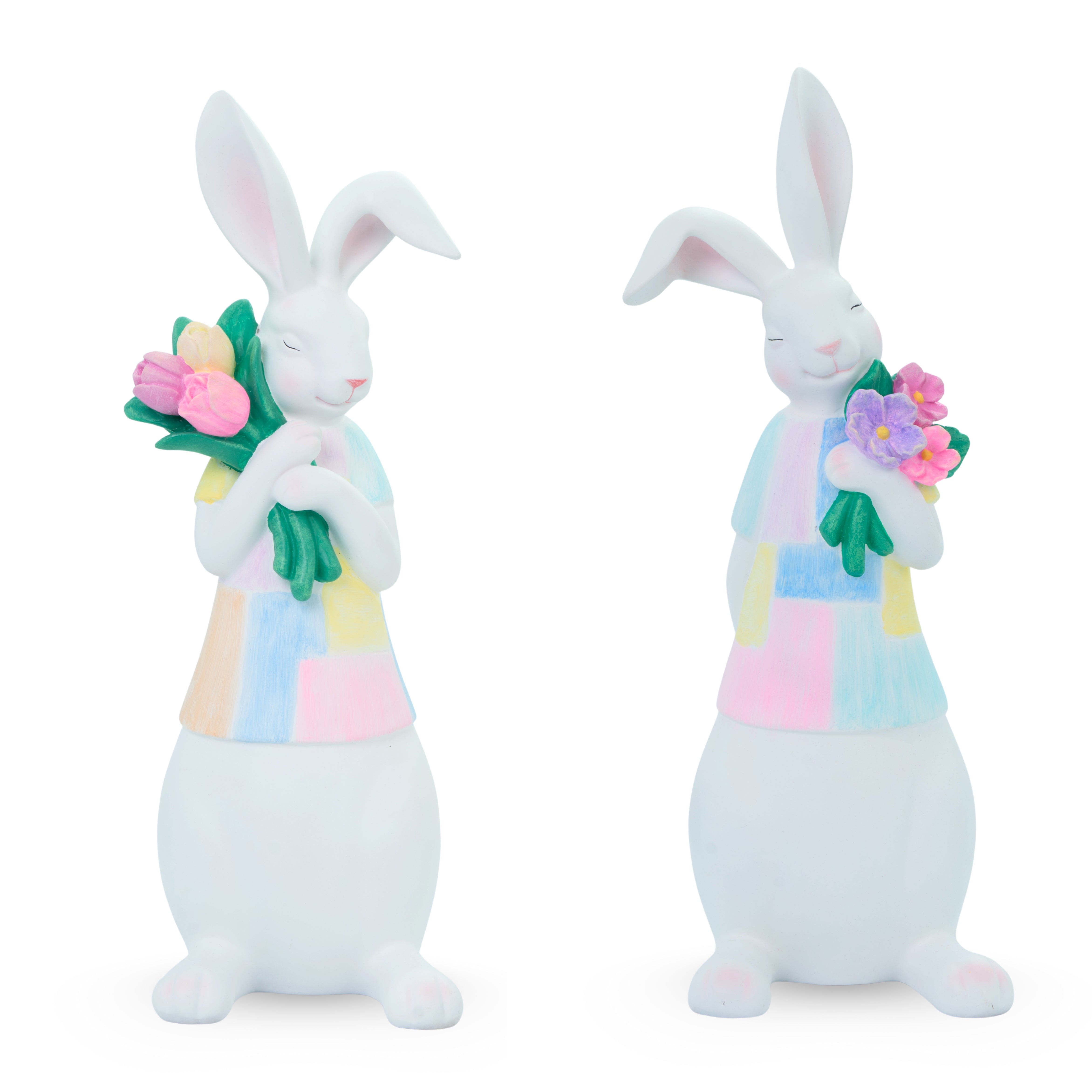 Coppia di Conigli decorativi colori pastello, 12x30cm, decorazione per pasqua, idea regalo