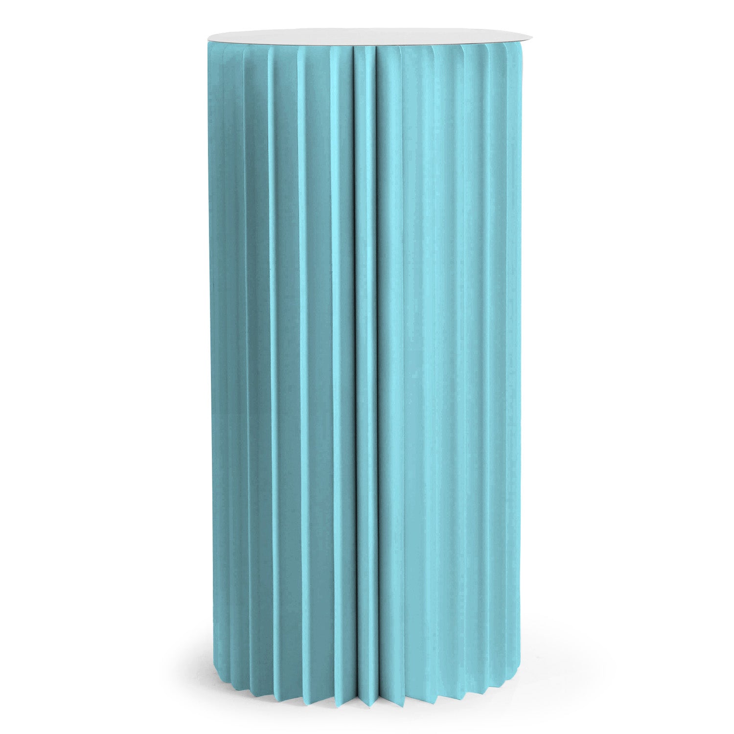 Colonna di carta pieghevole in colore celeste, D.40CM, H.100CM