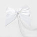 Fiocco doppio Bianco in raso con coda corta, 20x5x22cm