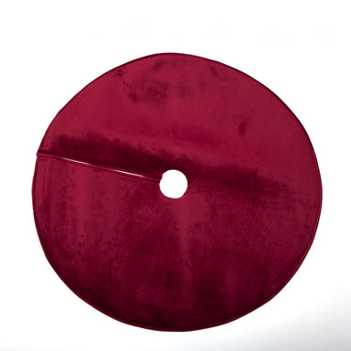 Tappeto copribase per albero in velluto bordeaux D.120CM