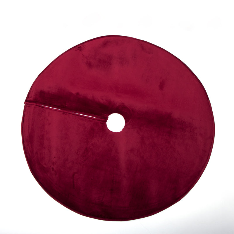 Tappeto copribase per albero in velluto bordeaux D.120CM