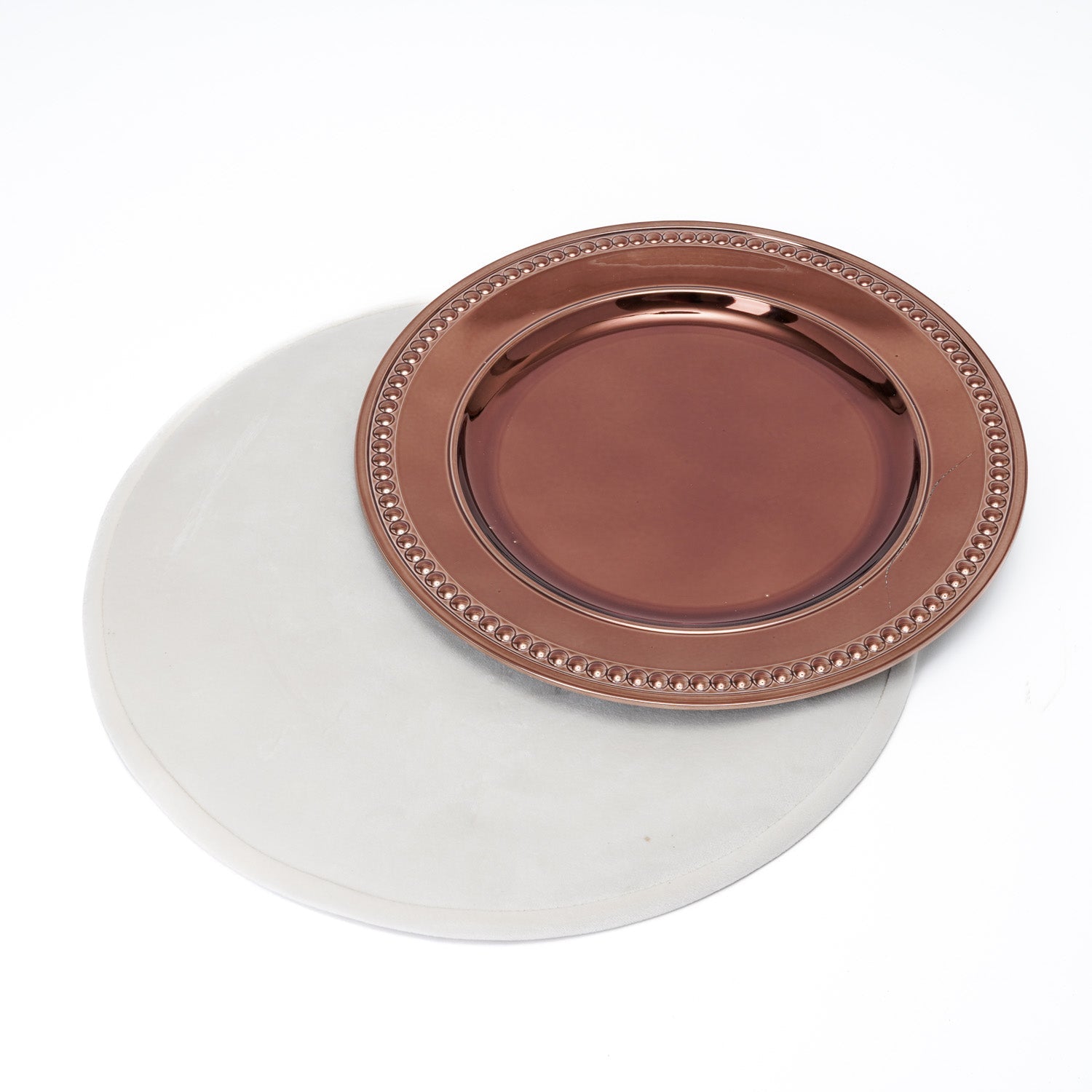 Tovaglietta sottopiatto in velluto Bianco D.40CM