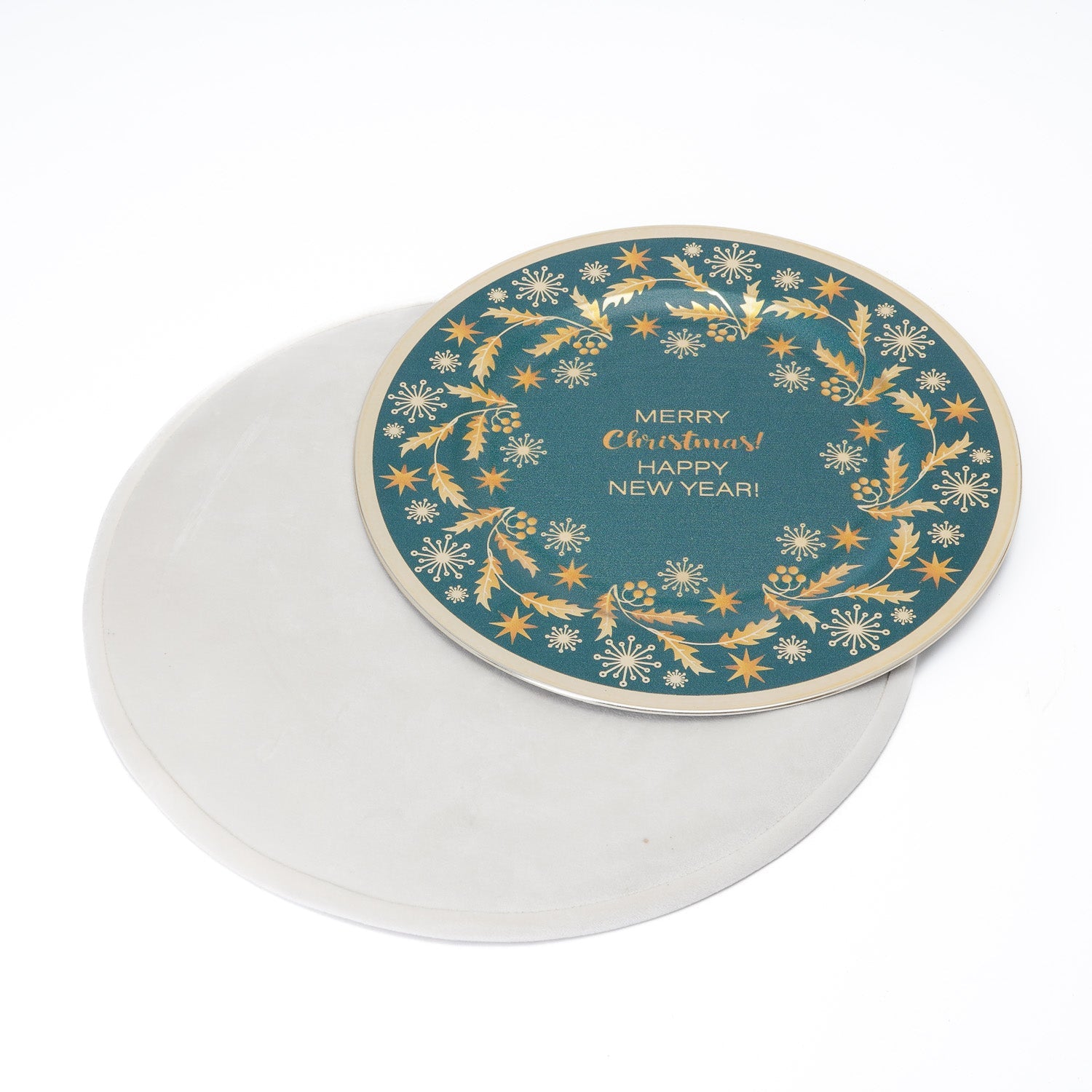 Tovaglietta sottopiatto in velluto Bianco D.40CM