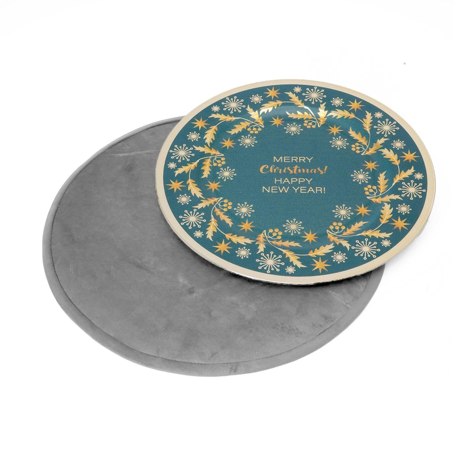 Tovaglietta sottopiatto in velluto grigio D.40CM