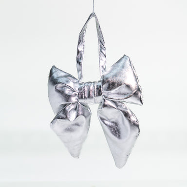 Fiocco in Pelle Argento piccolo