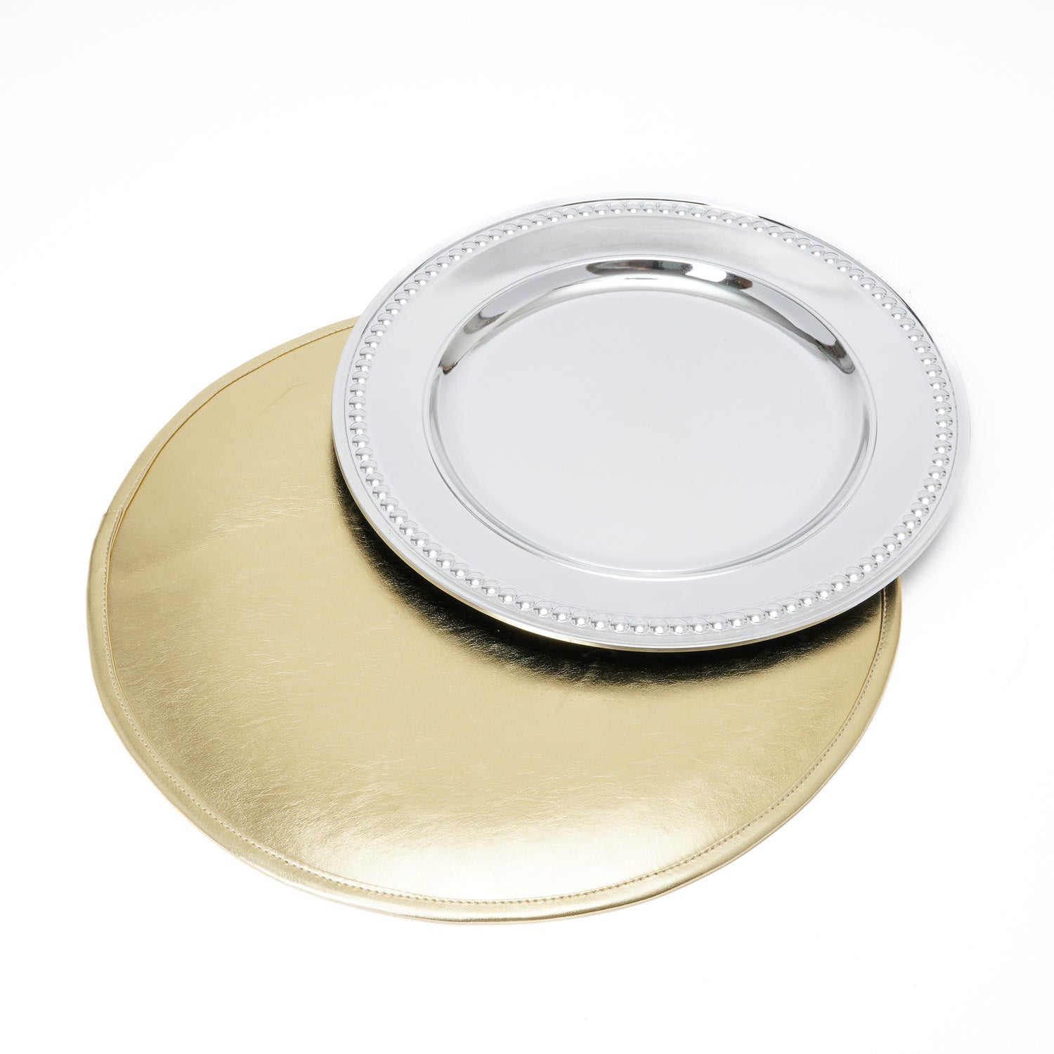 Tovaglietta sottopiatto in ecopelle metallizzata oro D.40CM