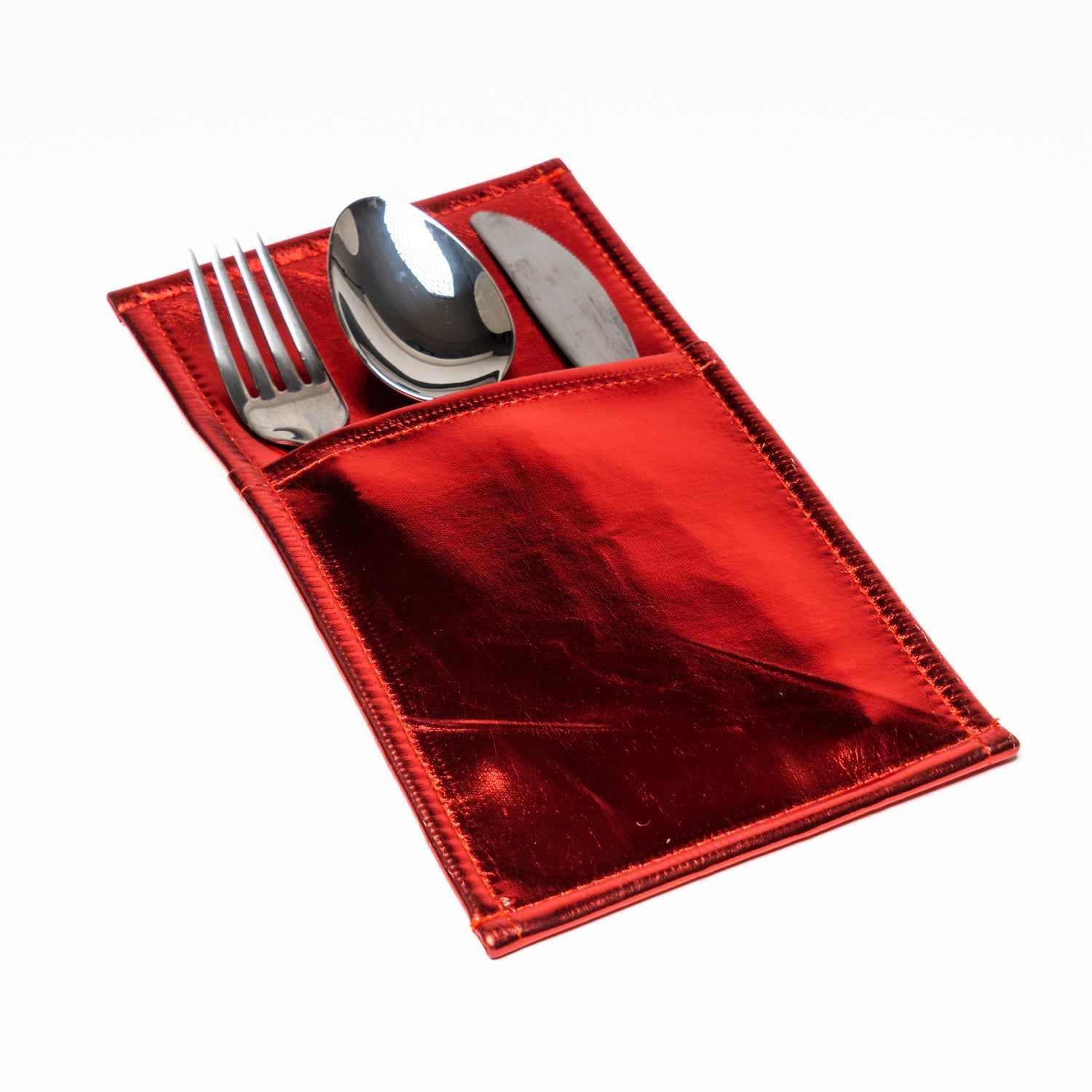 Portaposate in ecopelle metallizzata rossa 13X24CM