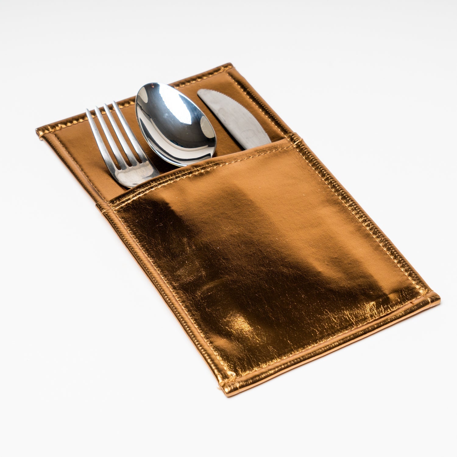 Portaposate in ecopelle metallizzata oro antico 13X24CM