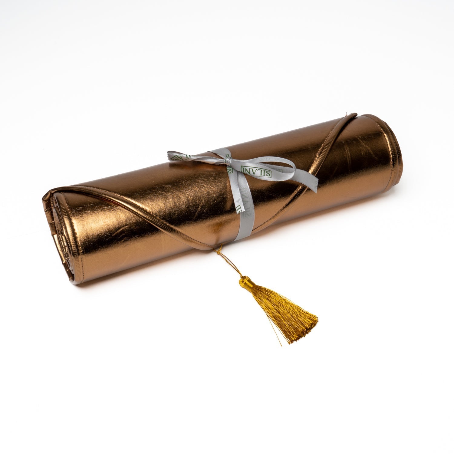 Runner da tavola in ecopelle metallizzata oro antico 33X210CM
