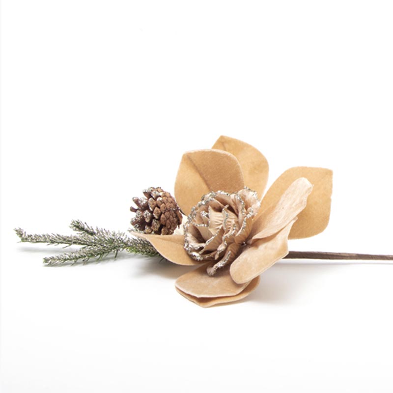 Pick rosa Champagne velluto con abetone 74X50CM