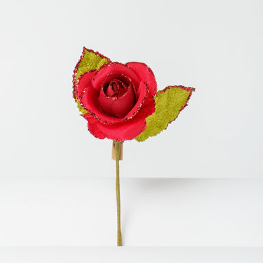Pick Rosa Rossa con glitter, decorazioni Natalizie, confezionamento dolciario