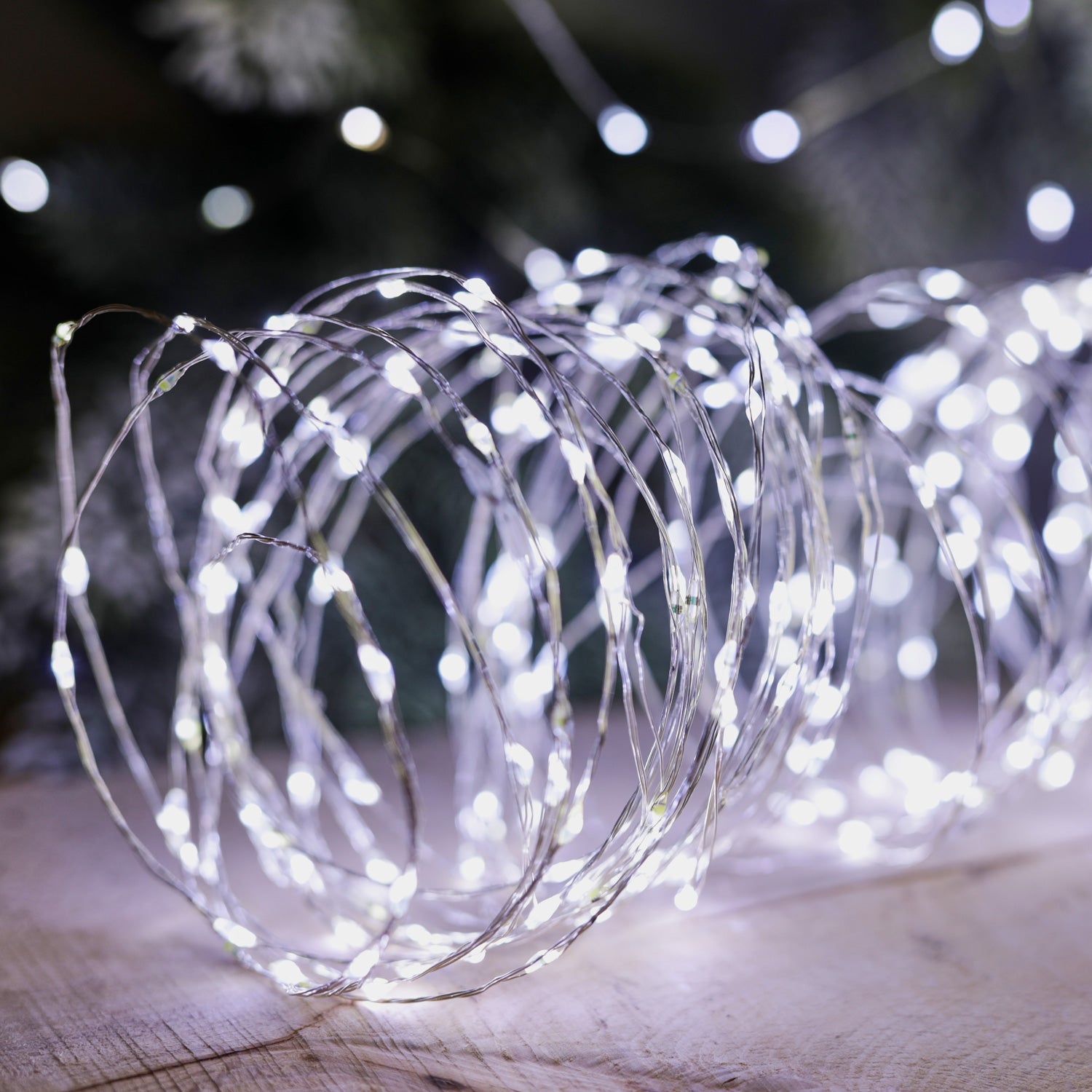 Luce di natale copper 20 MICROLED luce bianco freddo a batterie 2 m