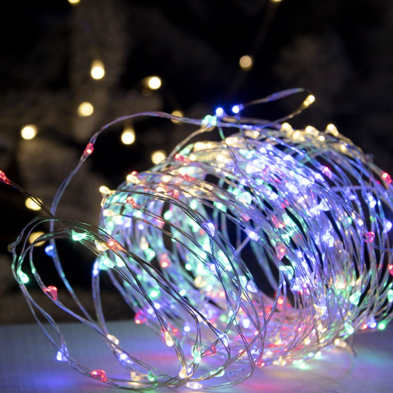 Luce di natale copper 300 MICROLED luce multi color con flash 20 m