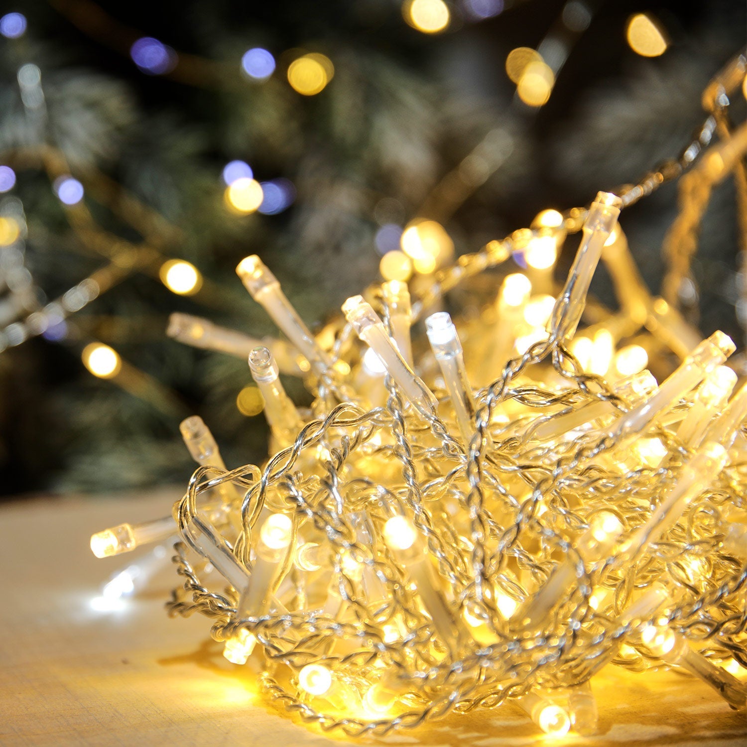 Tenda luminosa luce calda 300 LED 6 X H 0,5 m luce fissa