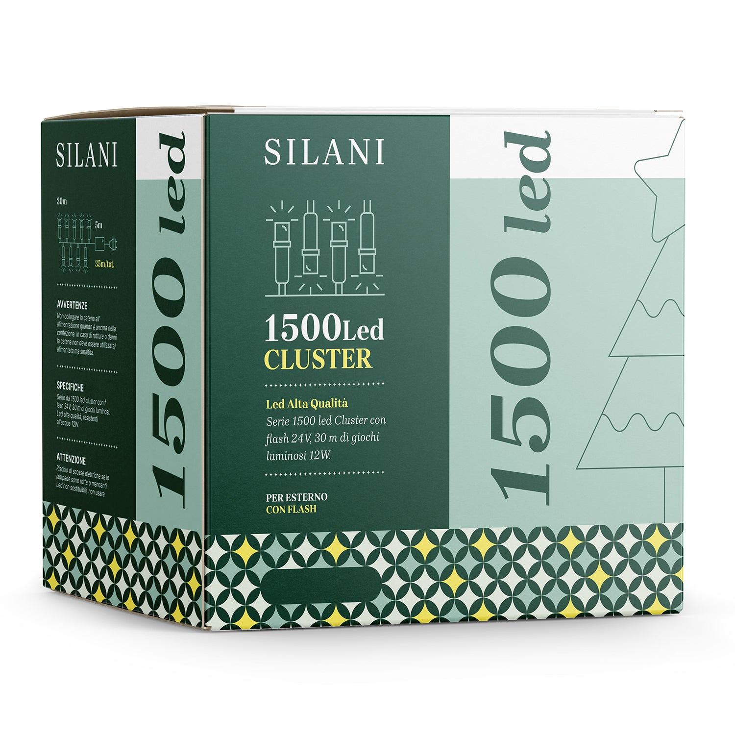 Luce di natale cluster calda 1500 LED 30cm