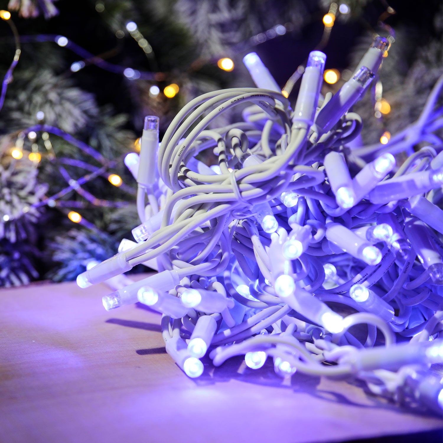 Catena luminosa Blu 100 LED 10 m con flash professionale