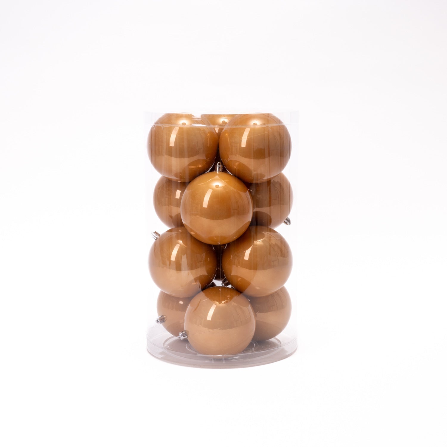 Palline di Natale in plastica, colore tortora, diametro 8CM