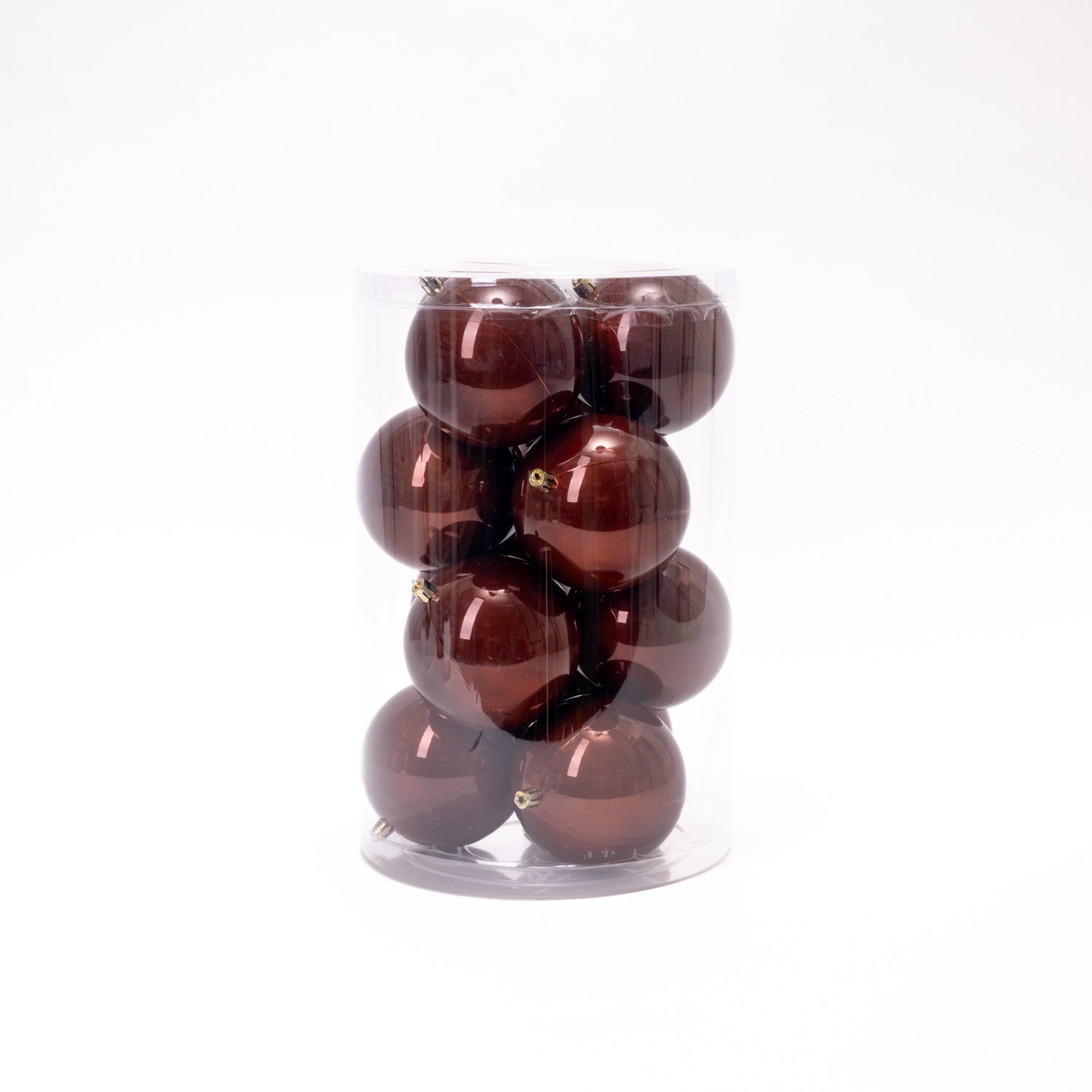 Palline di Natale in plastica, colore marrone, diametro 8CM
