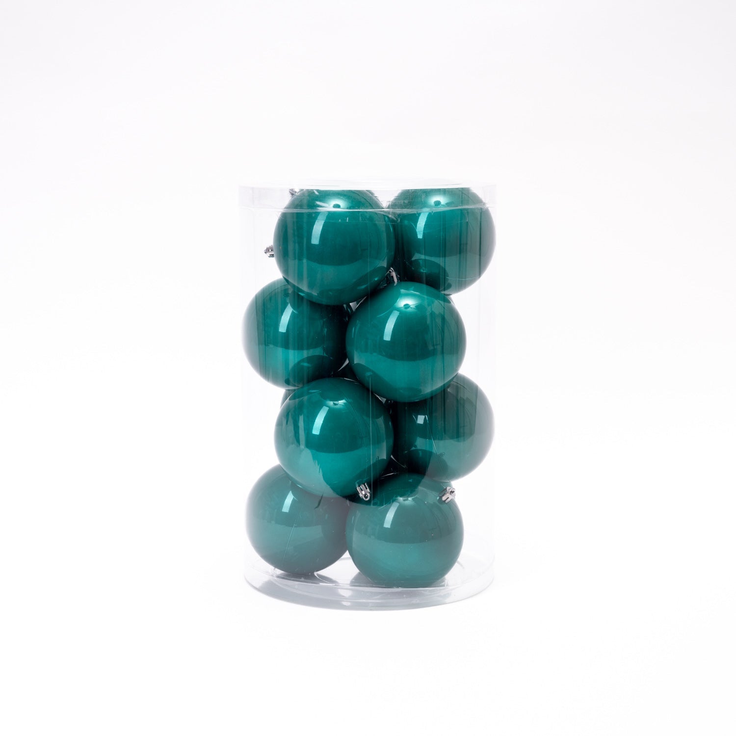 Palline di Natale in plastica, colore verde petrolio, diametro 10CM