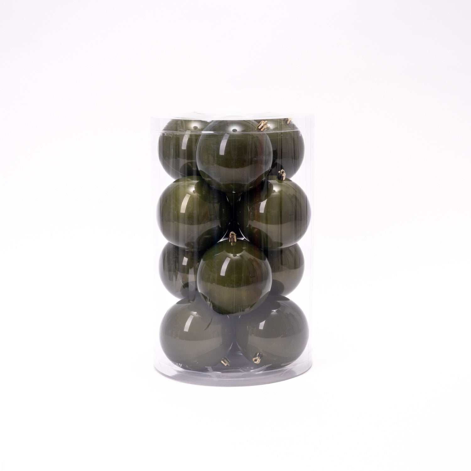 Palline di Natale in plastica, colore verde muschio, diametro 12CM