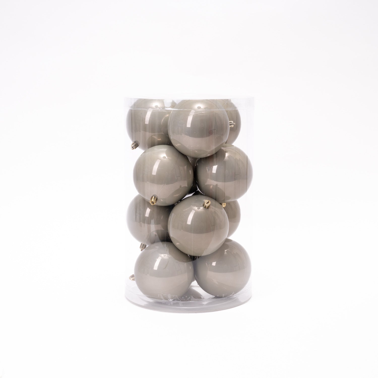 Pallina di Natale in plastica, colore grigio metallizzato, diametro 15CM