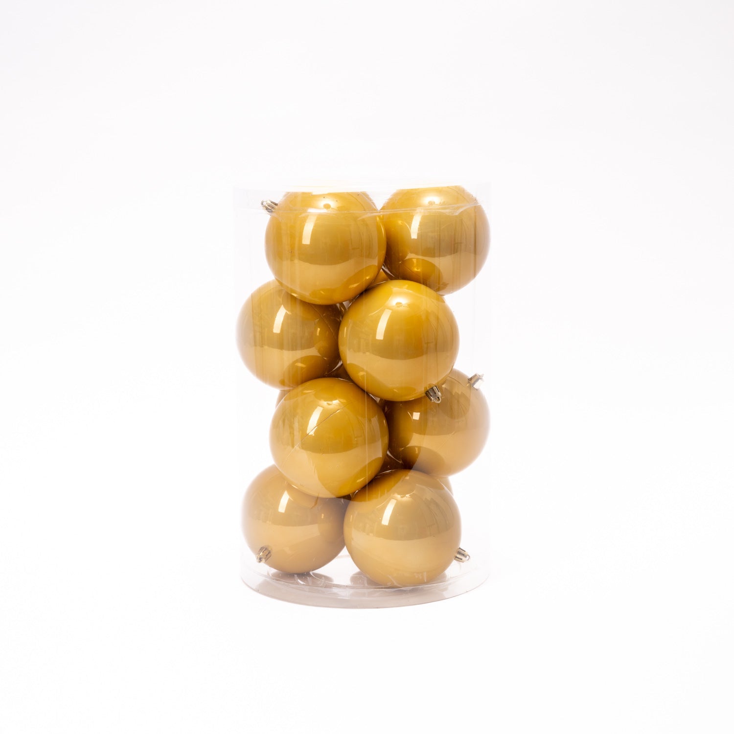 Pallina di Natale in plastica, colore oro metallizzato, diametro 15CM