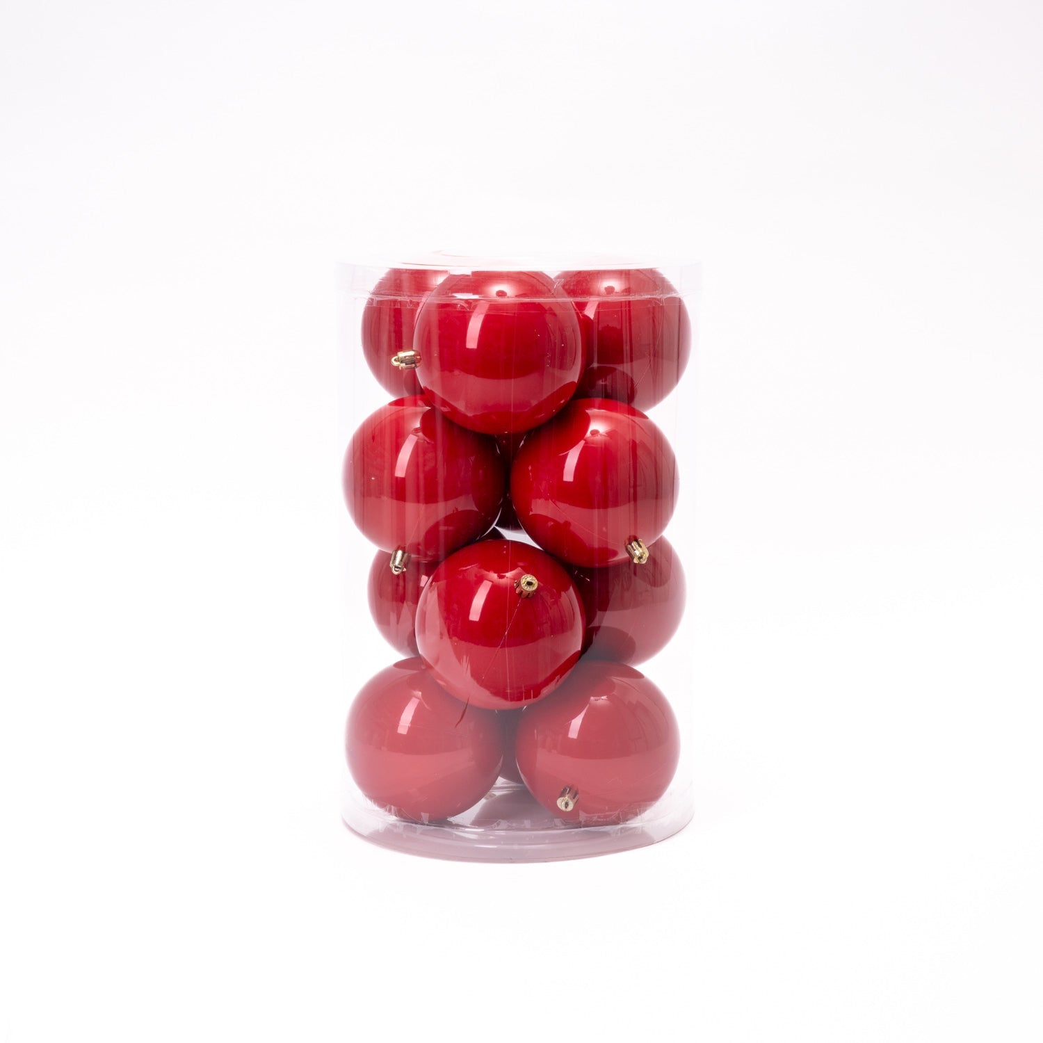 Palline di Natale in Plastica, colore Rosso, diametro 4CM