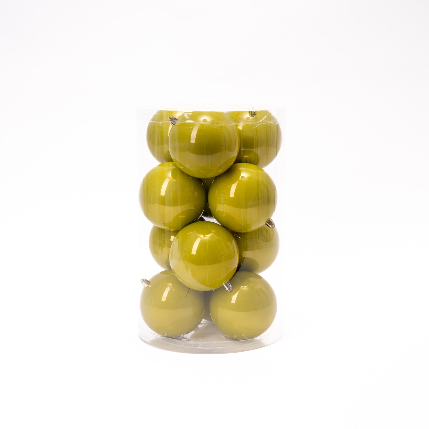 Palline di Natale in Plastica, colore giallo lemon, diametro 4CM