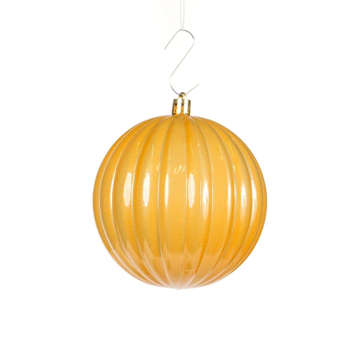 Palline in plastica rigate, colore tortora, diametro di 8CM