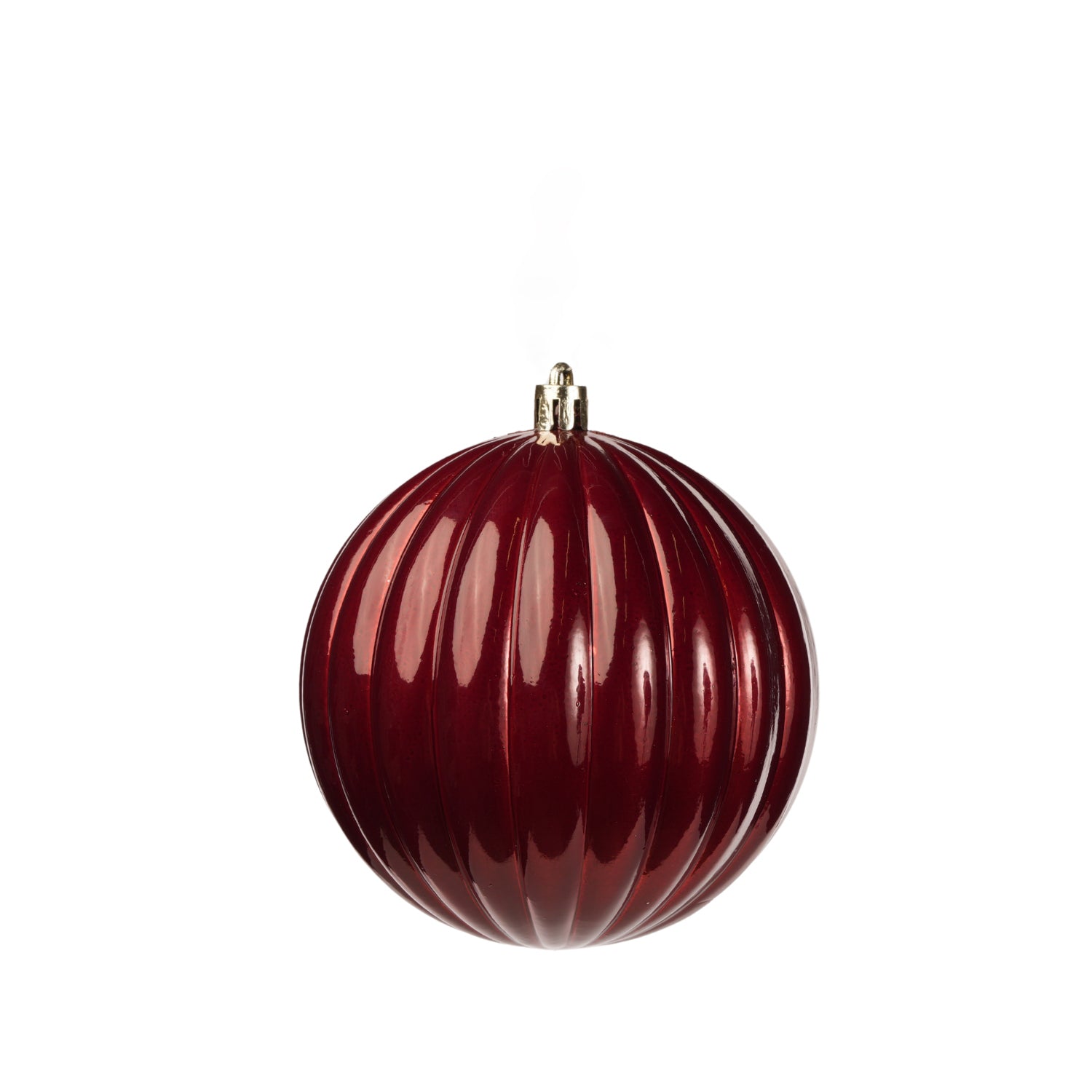 Palline in plastica rigate, colore granata, diametro di 8CM