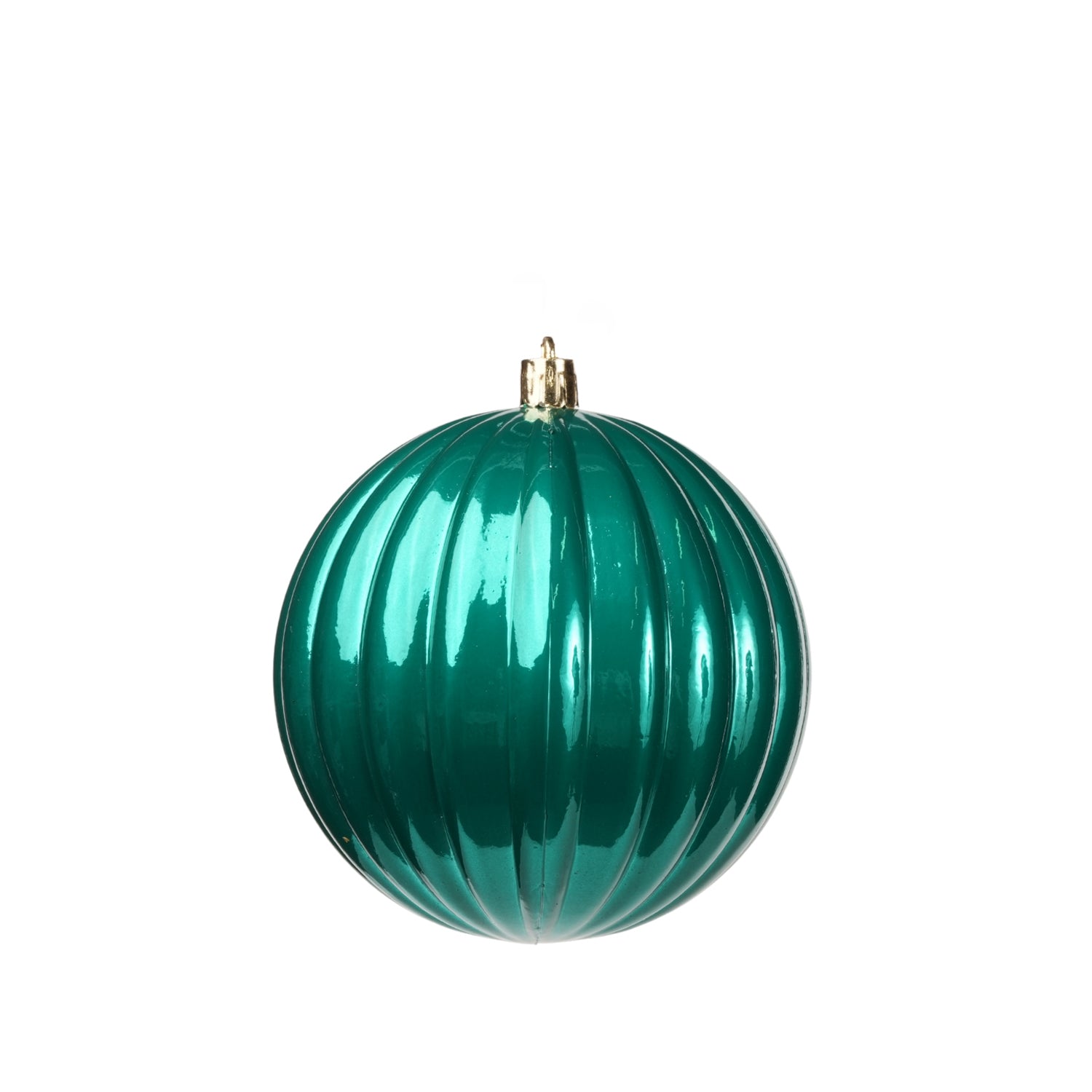 Palline in plastica rigate, colore verde petrolio, diametro di 10CM