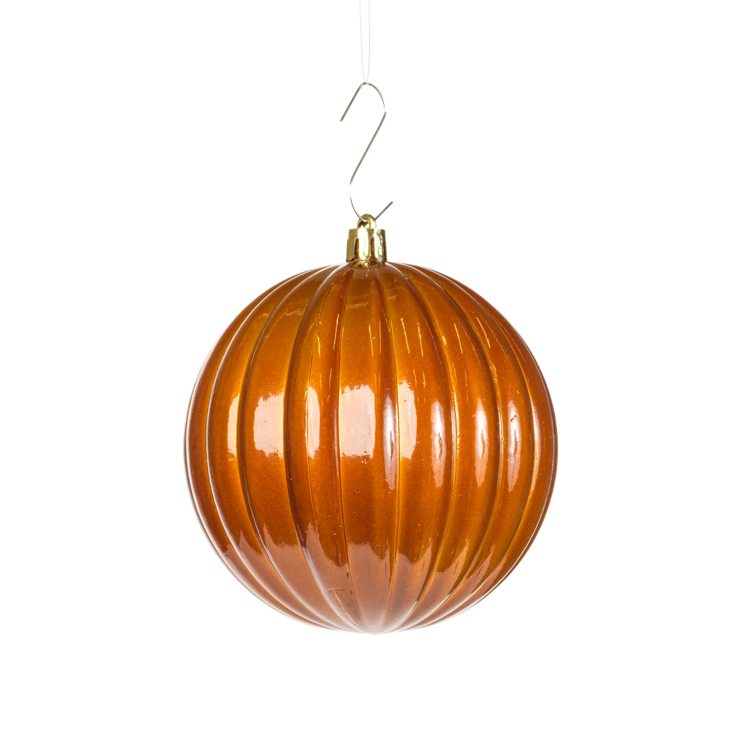 Palline in plastica rigate, colore tabacco, diametro di 10CM