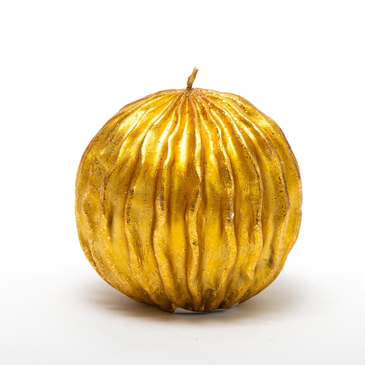 Candela a forma tonda ondulata Oro Ø 10cm