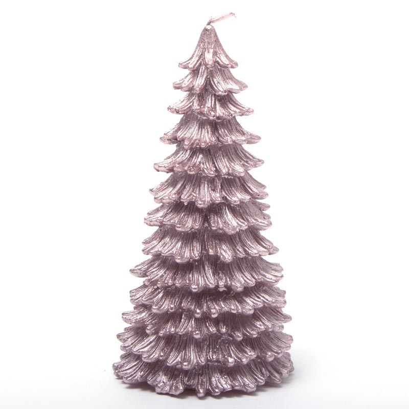 Candela albero frastagliata rosa 6X6X11CM