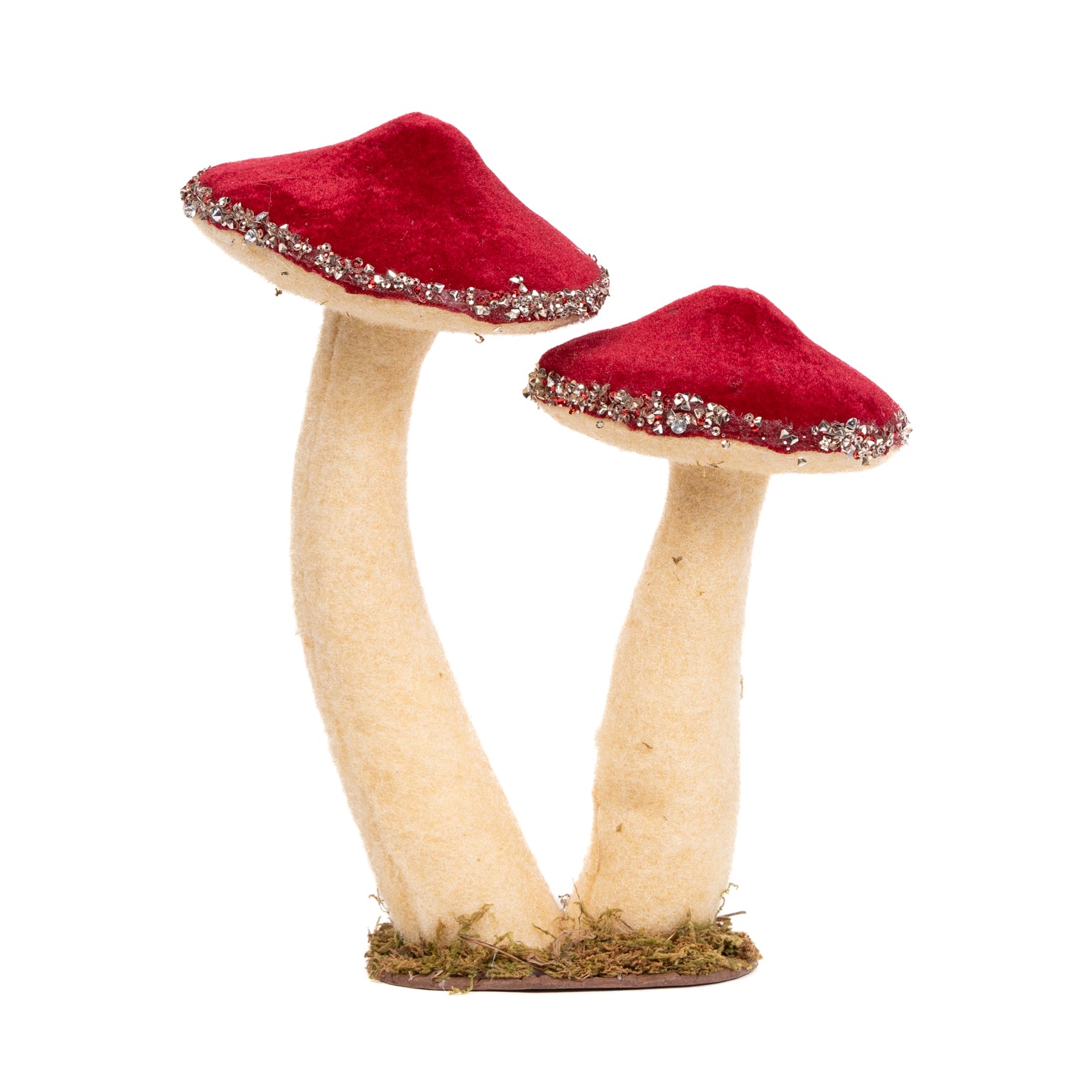 Decorazione 2 funghi bordeaux, 24X14X30CM