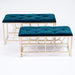 Panche in Velluto Verde rettangolari set di 2