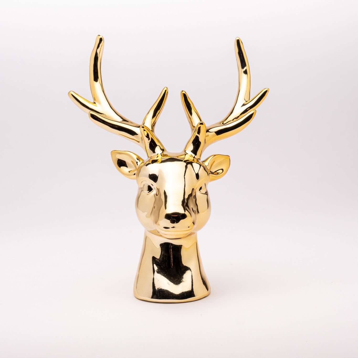 Testa Renna Oro 9X7X13CM, decorazione natalizia, idea regalo