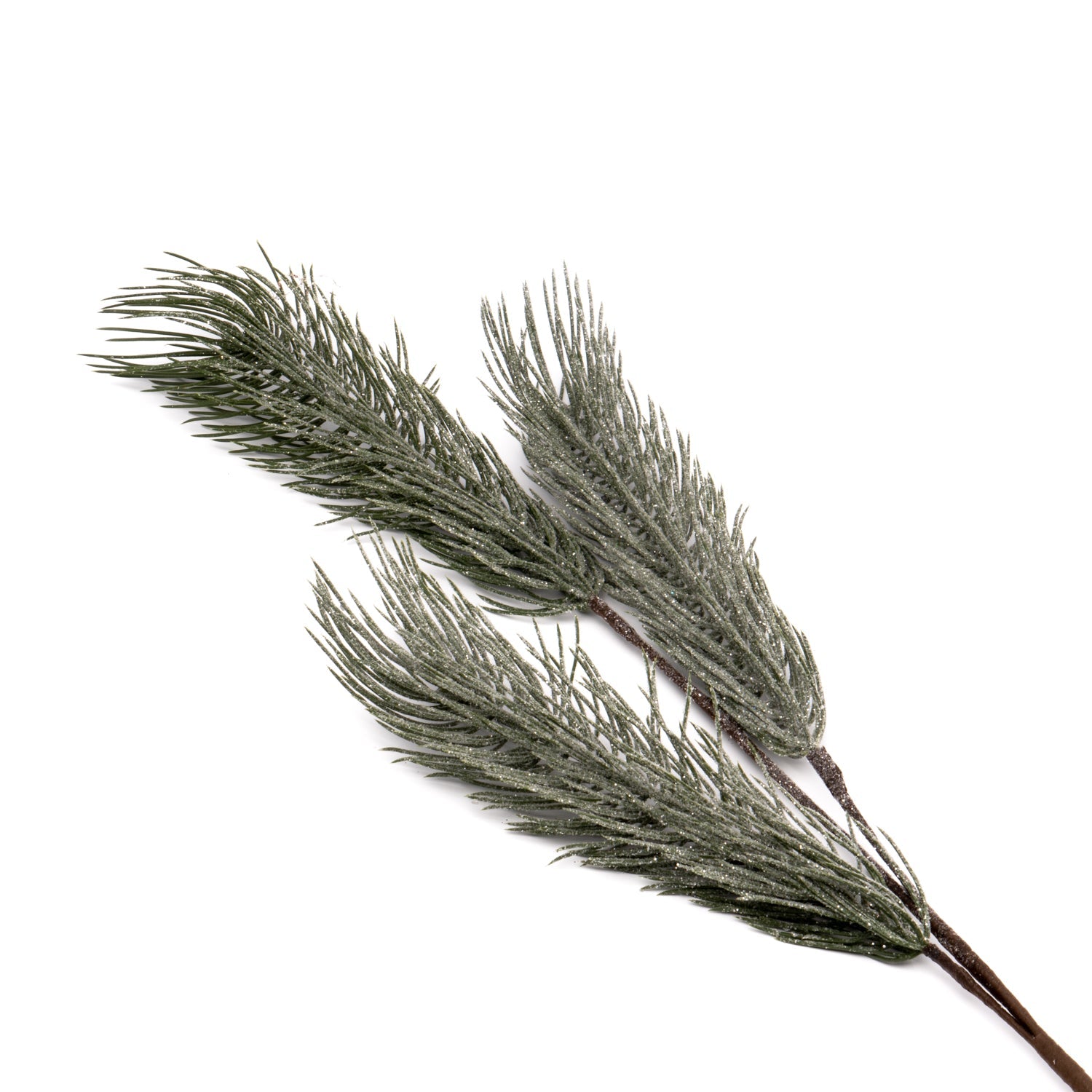 Ramo abetone verde con glitter, decorazioni Natalizie, confezionamento