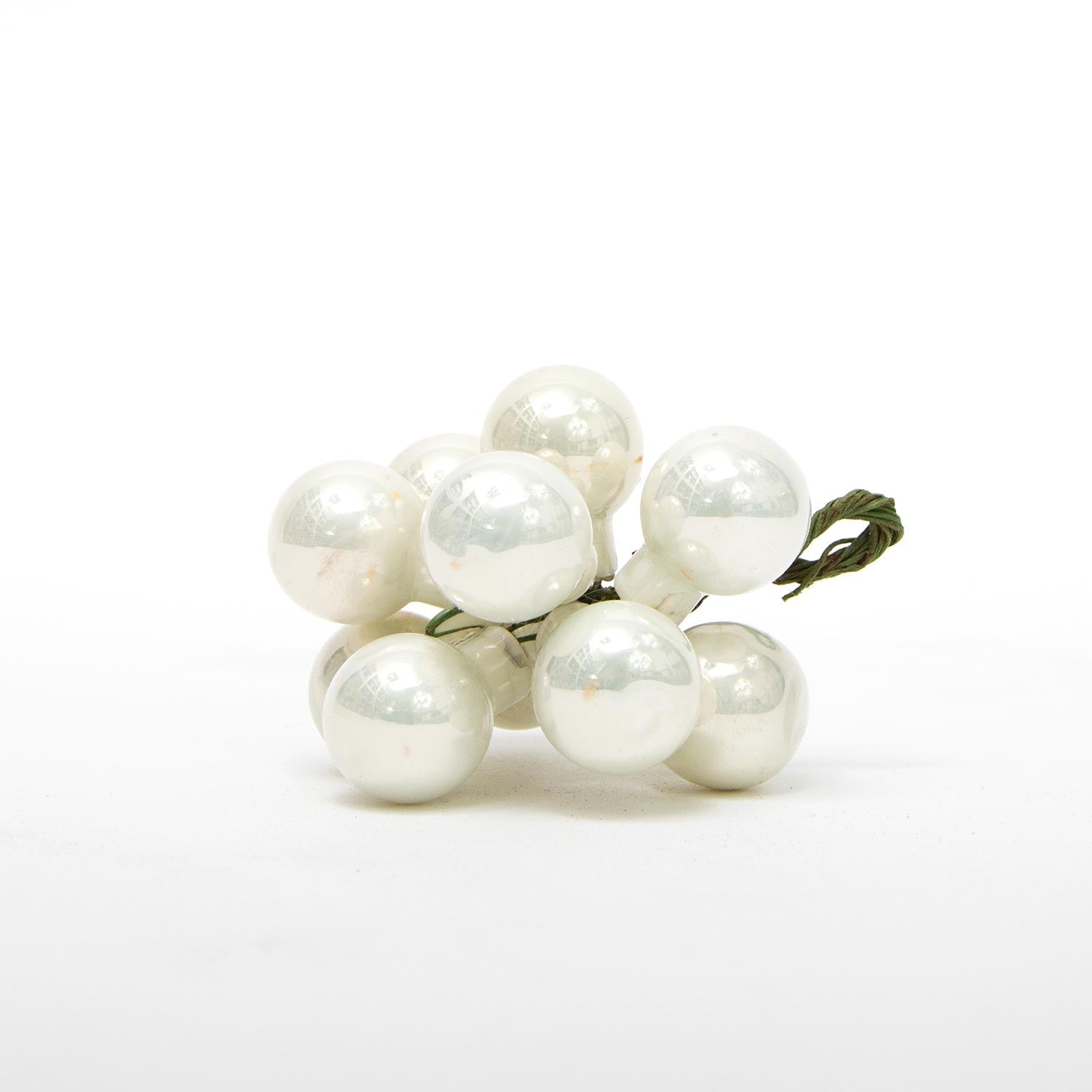 Bouquet da 12 sfere in vetro, D.2CM, colore bianco