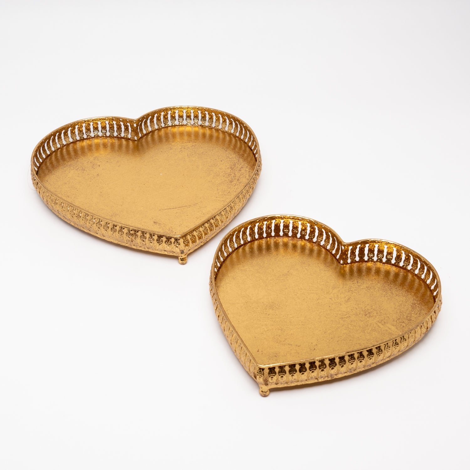 Set 2 Vassoi Oro Cuore 28X26CM