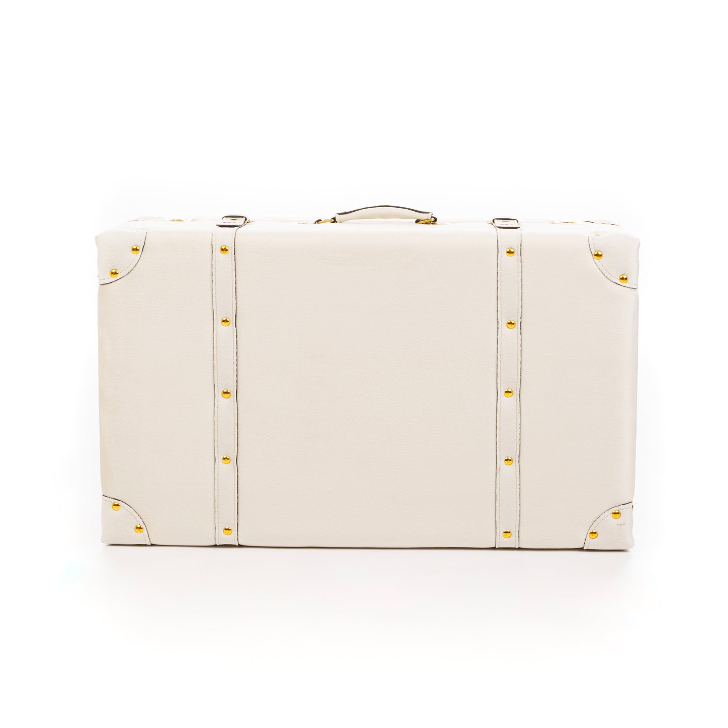 Set 3 bauli a forma di valigia in velluto crema