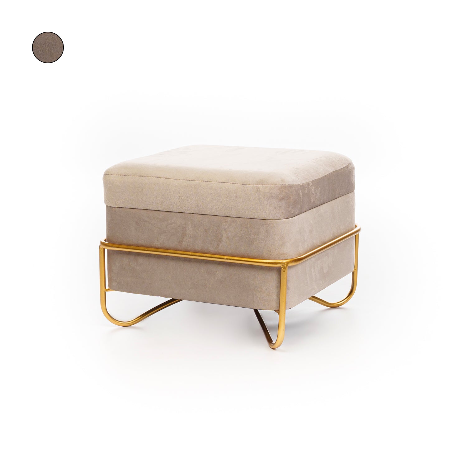 Set 2 pouf quadrati in velluto fango 49X49X49CM / 42X42X32CM