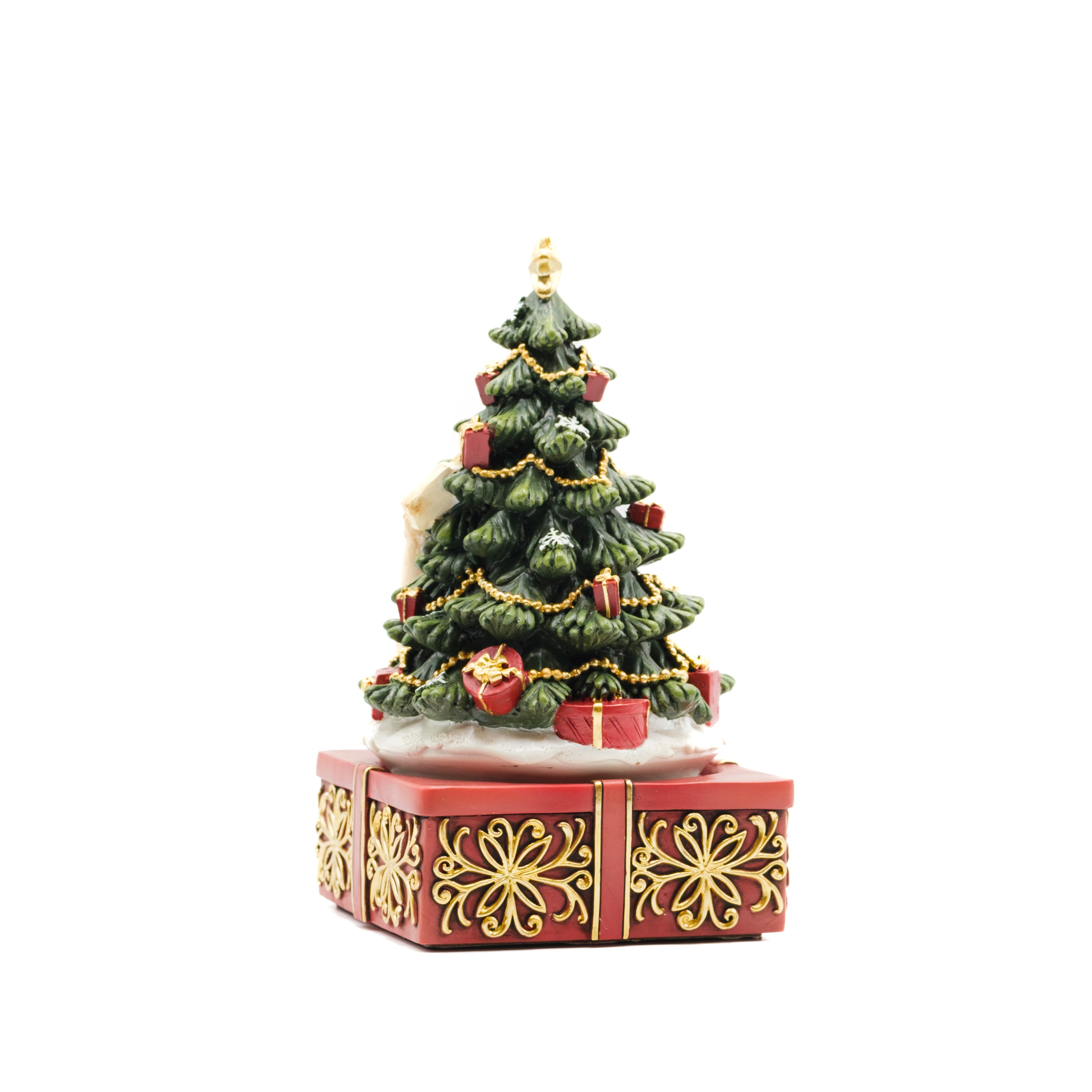 Carillon albero pacco regalo rosso 11x19CM