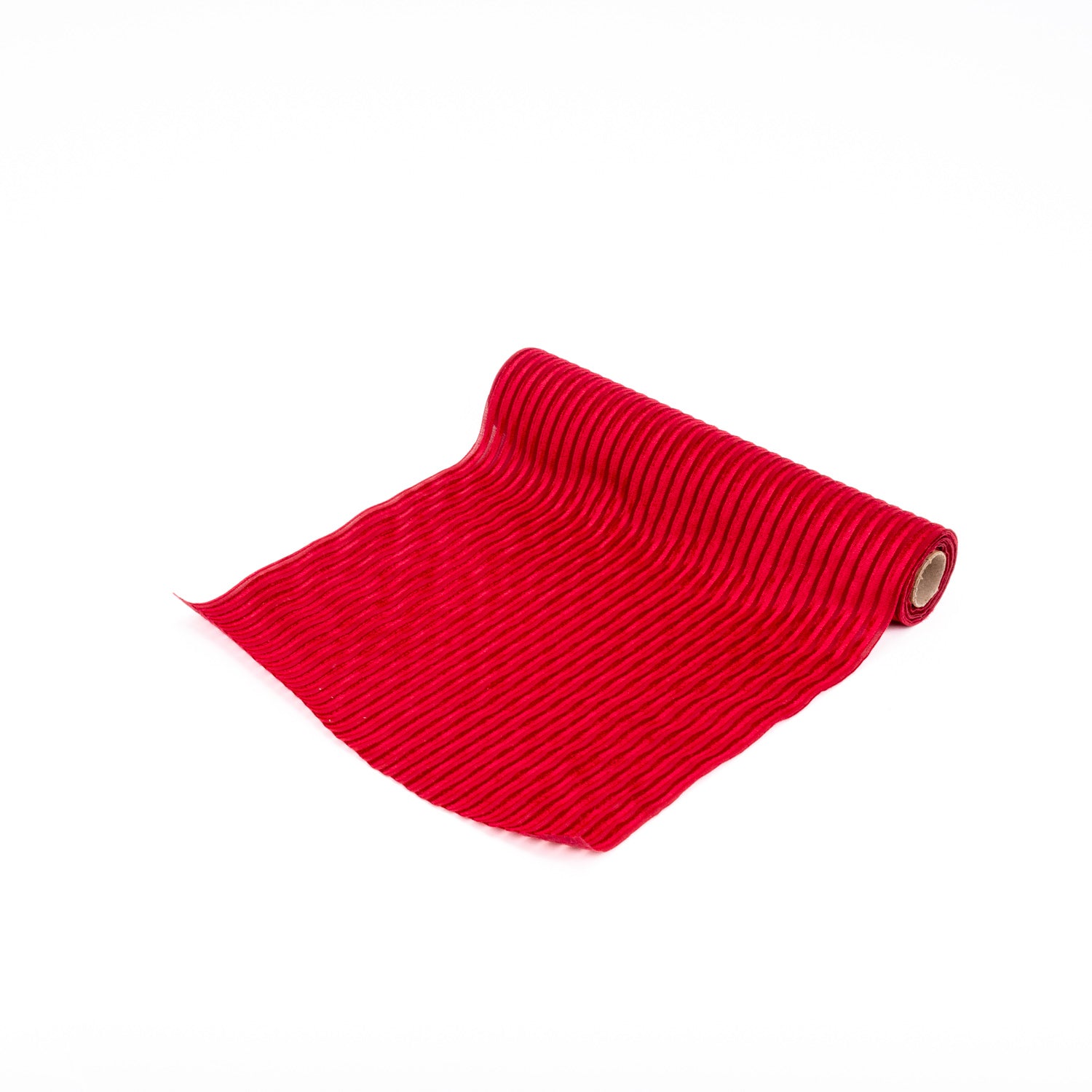 Runner Rosso pieghettato da 2,7mt, decorazione Natalizia, confezione