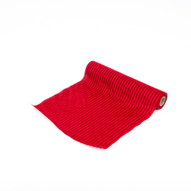 Runner Rosso pieghettato da 2,7mt, decorazione Natalizia, confezione